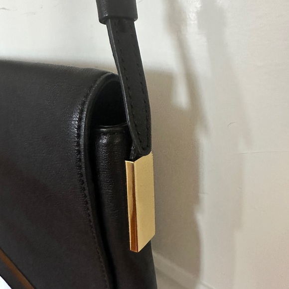 J. Crew Claremont Black Leather Shoulder Bag - Picture 4 of 8